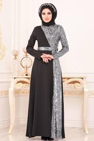 Tesetturlu Abiye Elbise Pul Payetli Gri Tesettur Abiye Elbise 86110gr Elbise Moda Stilleri Elbiseler