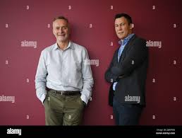 Anthony Thomson (left) and Robert Bell of 86 400 pose for a photograph in  Sydney, Wednesday, June 27, 2018. UK neobank veteran Anthony Thomson,  former ANZ Japan CEO Robert Bell and former