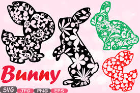 Home > category > free cut files svg. Free Easter Bunny Flowers And Hearts Silhouette Crafter File Free Svg Design Cut