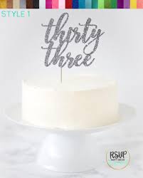 33rd Birthday Birthday Cake Ideas For 33 Year Old Woman Thirty Three Cake Topper 33 Cake Topper Thirtythree Cake Etsy Cake Toppers Dessert Decoration Cake Banner Topper