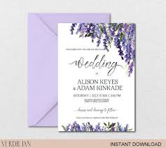 Lavender Wedding Invitation Template Set Purple Flowers Etsy Wedding Invitation Templates Wedding Invitations Flower Wedding Invitation
