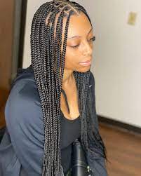 Houston Braider On Instagram Medium Knotless Braids Waist Length Click The Link In My Bio To Book Your App Plaits Hairstyles Hair Styles Braided Hairstyles