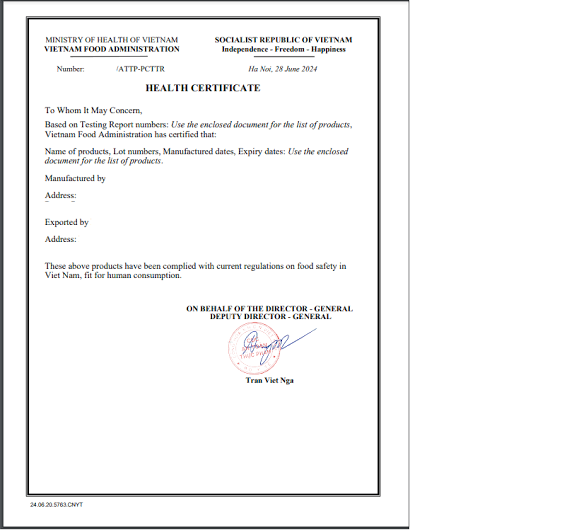 Giấy chứng nhận Health Certificate là gì? Thành phần hồ sơ? Cơ quan thầm  quyền nào cấp ? - LYT Việt Nam