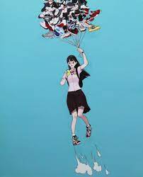 Wizz air said it carried 833,000 passengers, compared to 126,549 a year prior. Jungyoun Kim Air Jordan Girl 65 1 X 53 0cm Acrylic On Air Jordans Girls Character Art Character Illustration