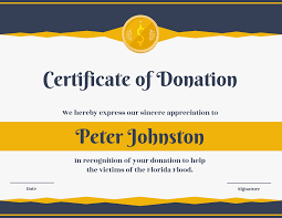 A certificate of recognition is awarded to persons who develop health and safety programs that satisfy the terms and condition. Certificate Of Donation Template