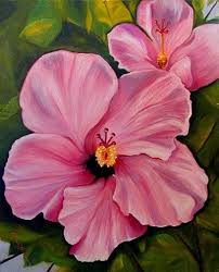 Flower Paintings By Key West Artist Janis Stevens Pink Flower Painting Oil Painting Flowers Flower Painting