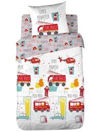 parure de lit camion de pompier linge de lit blanc rouge a 25 00 decouvrez nos collections mode a petits p lit camion linge de maison lit camion pompier