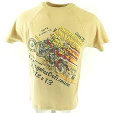 Vintage 80s Motocross Motorcycle Racing T Shirt Large Racing Motorbike La Cali The Clothing Vault Motocross T Shirts Racing Shirts Motocross