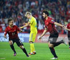 Ozan Tufan R And Emre Mor L Of Turkey Celebrate After Scoring A Goal During The Uefa 2018 World Cup Qualifying Match Between Turkey Celebrities Mor Scores