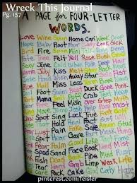 Cool 3 Letter Words Four Letter Words Ending In X 4 Letter Wreck This Journal Bullet Journal Ideas Pages Four Letter Words