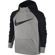 Black And Grey Nike Hoodie Nike Therma Training Pullover Hoodie Boys Dark Grey Heather Black Hoodies Nike Outfits Boys Hoodies