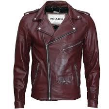 Viparo Mens Oxblood Red Burgundy Maroon Brando Leather Biker Jacket Mb1 Leather Jacket Men Mens Fleece Jacket Leather Jacket