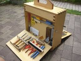 If you only use a tool box to hold the essentials needed for simple home repairs, hanging pictures, or tightening loose chair legs, there's no reason to spend a lot of money. Woodworker S Tote By Vagabond55 Homemade Woodworker S Tote Constructed From Plywood Utilizing Mitered Joinery Http W Wood Tool Box Tool Tote Tool Box Diy