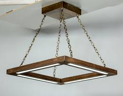 Modern Square Led Chandelier Lighting Rustic Lighting Etsy In 2021 Rustic Lighting Led Chandelier Wood Light