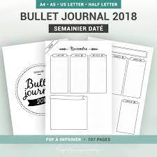 21x15 cm dimensions fermé : Bullet Journal 2019 Imprimable En Version Planner Semaine Datee Recharge En Francais Pour Cahier Ou Organiseur A5 Ou A4 Journal A Bulles Imprimable Bullet Journal
