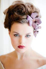 Radiant Orchid Bridesmaids Dress Archives Miss Bush Bridal Blog Bridal Hair Floral Hair Wedding Makeup For Brown Eyes
