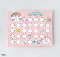 Printable Unicorn Reward Chart Pony Habit Tracker For Girls