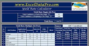 Download Yield Rate Calculator Excel Template Exceldatapro Payroll Template Excel Templates Job Posting