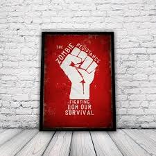 Zombie Poster A3 Print Wall Art Zombie Horror Decor Gift Revolution Protest Amazon Co Uk Kitchen Skateboard Room Skateboard Bedroom Snowboard Bedroom