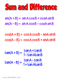 Trigonometry Precalculus Sum And Difference Formulas Activities Learning Math Basic Math Math Tutor