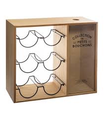 Ce casier est agréablement habillé de deux doubles cordages et dispose de deux poignées de transport également en corde. Casier Bouteille Loft