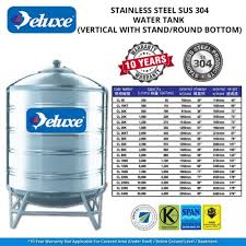 4000 gallon, 'a' style tank. Deluxe Cl30k Vertical Round Bottom With Stand Sus304 Stainless Steel Water Tank 1250l 275g
