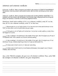 Types of conflict worksheet 3. Identifying Types Of Conflict Worksheet Internal And External By Ampersand Etc