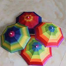 Random Color Portable 31cm Useful Rainbow Umbrella Hat Awning Camping Fishing Hiking Outdoor Shade Rain Hat Zq874784 Hat Brand Hat Girlhat Skull Aliexpress