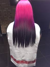 My Current Hair Color Fuchsia Purple And Blue Ombre Blue Looks Black Because The Bottom Half Of My Hair Is Darker Than The Top Hair Hair Color Blue Ombre