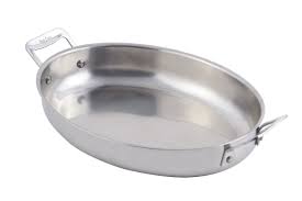 Bon Chef 60002 Stainless Steel Induction Bottom Cucina 12 Oval Au Gratin Dish 2 1 2 Quart Capacity 12 13 32 Di Bon Chef Steel Restaurant Specialty Cookware
