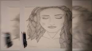 a woman with closed eyes drawing by fahd albashir رسم وجه امرأة eye drawing closed eyes male sketch