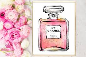 Pink coco chanel art flower bag wall art fashion print poster artwork decor. Chanel Wall Art Print