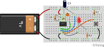 The 555 ic timer circuit above shows a very straightforward design where the ic 555 forms the central controlling part of the circuit. 555 Timer Basics Monostable Mode
