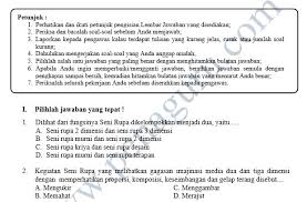 Seni budaya smp mts kelas 7 vii kurikulum 2013 edisi revisi 2017. Kisi Kisi Dan Soal Pas Seni Budaya Smp Semester 1 Kelas 7 8 9 Kurikulum 2013