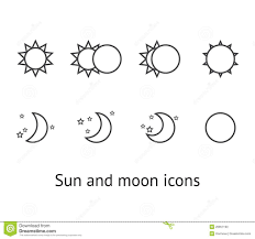 Illustration About Set Of Sun And Moon Icons Bitmap Picture With Additional Vector File Illustration Of Grou Sun And Moon Tattoo Simple Moon Tattoo Moon Icon