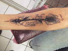 Forearm Name Tattoo With Arrow Ic Kol Oklu Isim Dovmesi Kus Tuyu Dovmeleri Erkek Dovmeleri Bebek Dovmeleri