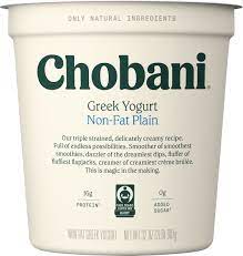 Chobani Non Fat Greek Yogurt Plain 32 Oz Walmart Com