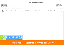 Sep 30 2020 contoh format kisi kisi soal pilihan ganda kurikulum 2013 guru ilmu sosial petunjuk umum tulis namamu di sudut kanan atas. Format Kisi Kisi Soal Pilihan Ganda Dan Essay Administrasi Guru