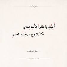 شعر عنترة بن شداد أحبك يا ظلوم فأنت عندي عالم الأدب Love Quotes Quotes