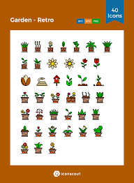 Garden Retro Icon Pack 40 Filled Outline Icons Icon Retro Icon Pack