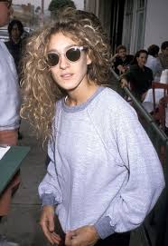 Vintage Sarah Jessica Parker Natural Hair Oversized Gray Sweatshirt Blush Pink Mod Sunglasses She Is Gorgeous Whatever Fashion Style Sarah Jessica Parker