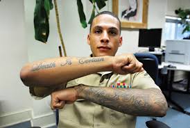 Black ink usa military flag tattoo on right half sleeve. Army Tattoo Policy For 2021 What Is And Isn T Allowed