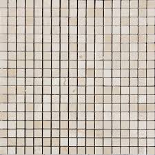 With its classic beige color and its subtle veining, this msi 12 in. Crema Marfil Marble Mosaic Polished 5 8x5 8