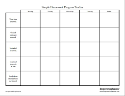 Free Printable Simple Homework Chart Homework Chart