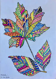 My 1st Zentangle Art Leaf Art Zentangle Art Painted Leaves