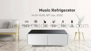 Unique properties / project description: China Apartment Refrigerator Party Tea Table Freezer Smart Coffee Table Music Fridge China Touch Table And Mini Bar Price