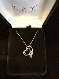 Kay Jeweler S Sterling Silver Heart Necklace With Diamond Accents Beautiful Double Open Hea Kay Jewelers Necklaces Sterling Silver Heart Necklace Kay Jewelers