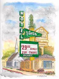 The las vegas strip is a stretch of las vegas boulevard immediately south of the city of las vegas in clark county, nevada. Yucca Motel And Little Chapel Of The Flowers Las Vegas Nevada Painting By Carlos G Groppa