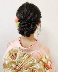 振袖 着物 成人式ヘア セミロング 福岡天神ヘアセット 着付け専門店 three keys moriyama mami 601952 hair 福岡 天神 ヘアセット 振袖