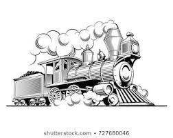 Vintage Steam Train Locomotive Engraving Style Vector Illustration Train Drawing Train Tattoo Steam Train Tattoo